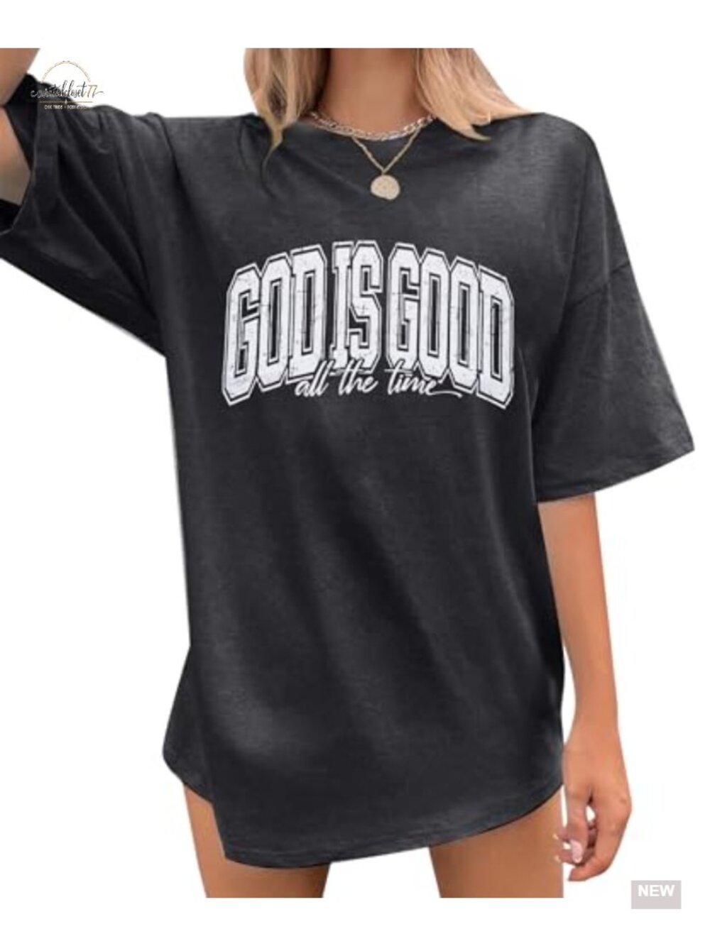 Oversized Christian Faith Tee for Women - Soft Stretch Cotton Blend